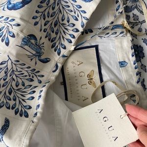 NWT Agua by Agua Bendita Lima Tiered Printed Linen maxi dress, size Medium